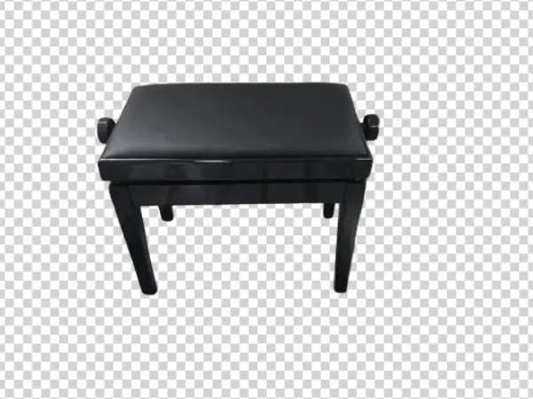 Black Adjustable Piano Bench PNG Transparent Background