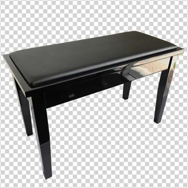 Black Piano Bench PNG Transparent Background