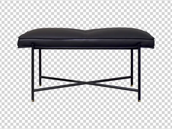 Black Upholstered Modern Bench PNG Transparent