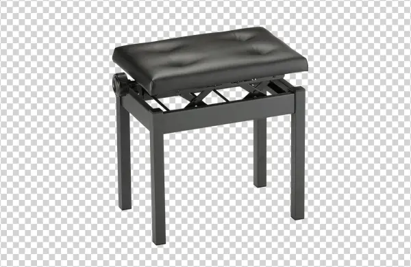 Adjustable Black Piano Bench PNG Transparent Background