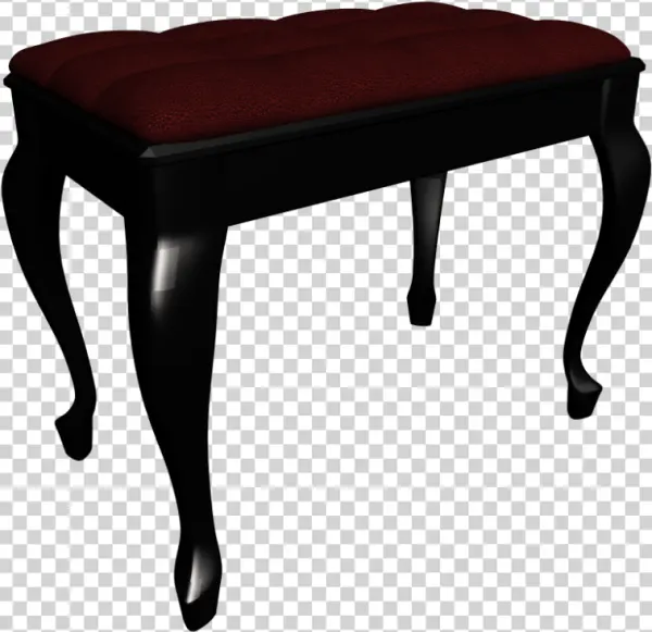 Elegant Red Velvet Stool PNG Transparent Background