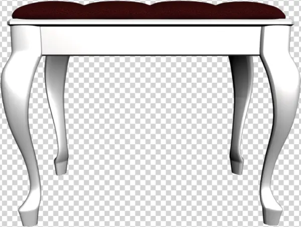Elegant White Vanity Stool PNG Transparent Background