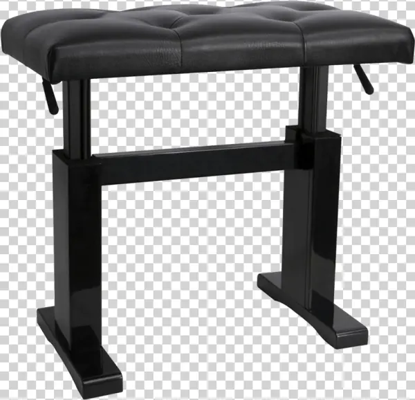 Black Adjustable Piano Bench PNG Transparent Background