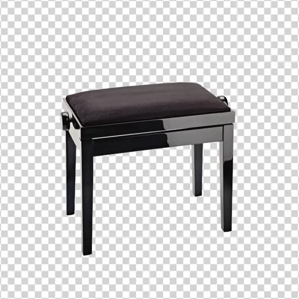 Black Adjustable Piano Bench PNG