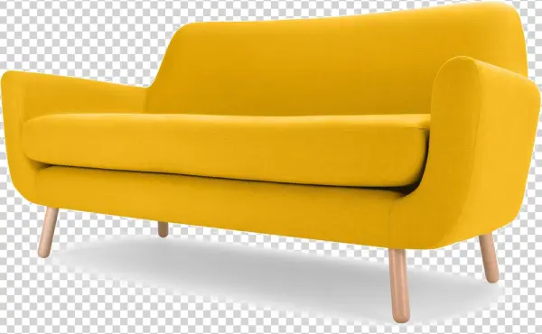 Modern Yellow Sofa PNG Transparent Background