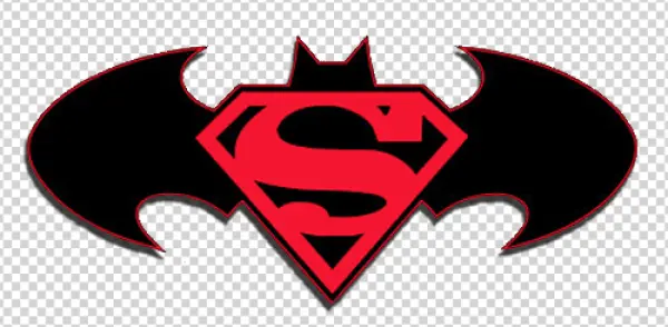 Batman Superman Logo Crossover PNG Transparent Background