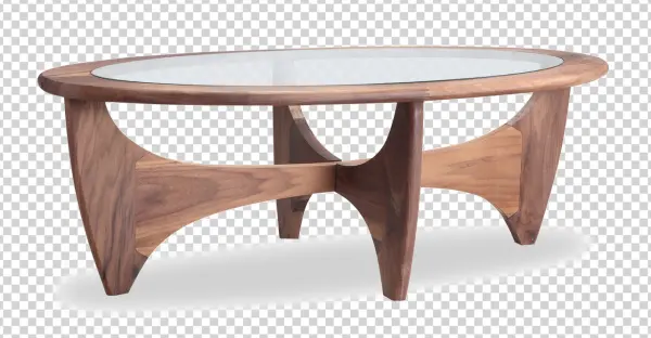 Mid-Century Modern Wood Coffee Table PNG