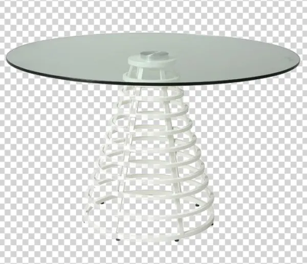 Modern White Glass Coffee Table PNG Transparent
