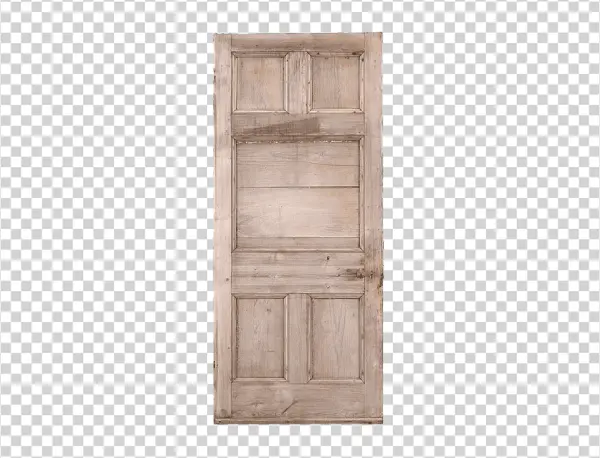 Old Wooden Paneled Door PNG Transparent Background