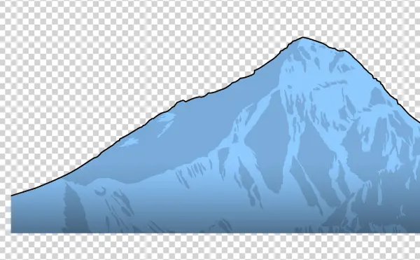 Blue Mountain Peak Silhouette PNG Transparent Background