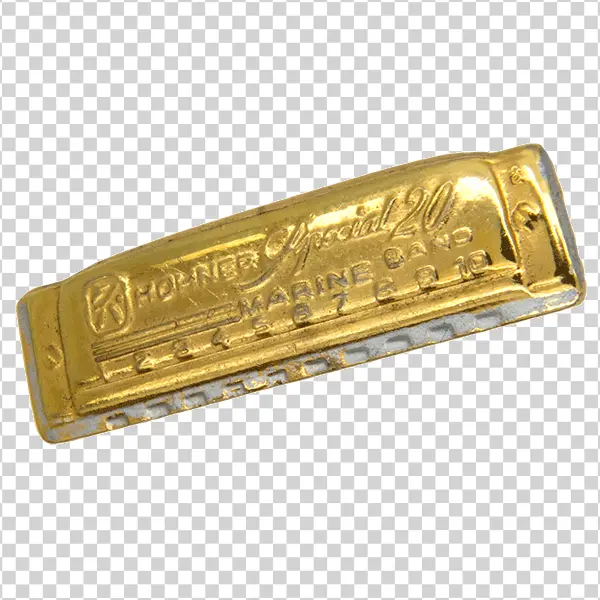 Gold Hohner Special 20 Marine Band Harmonica Transparent PNG
