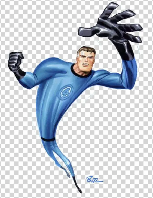 Mr. Fantastic Stretching Pose PNG