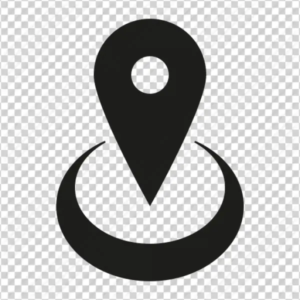 Location Pin Icon with Global Arc PNG
