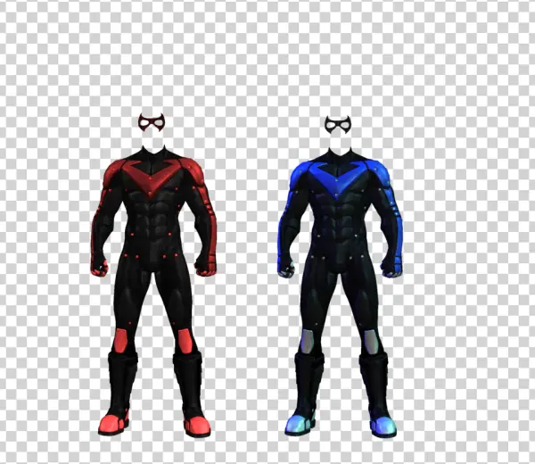 Superhero Combat Suits Red and Blue PNG Transparent