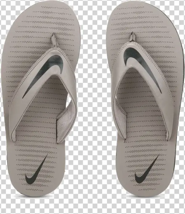Grey Nike Flip Flops PNG Transparent Background