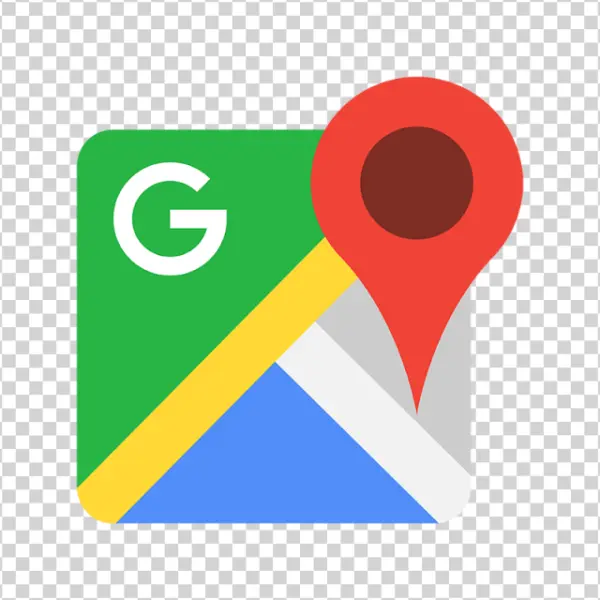 Google Maps Icon with Location Pin PNG Transparent