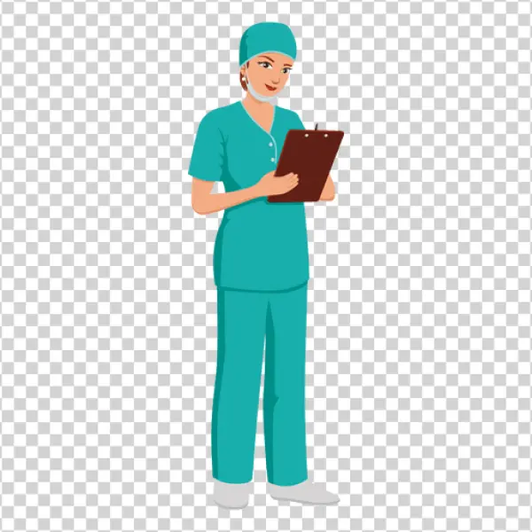 Female Doctor with Clipboard PNG Transparent