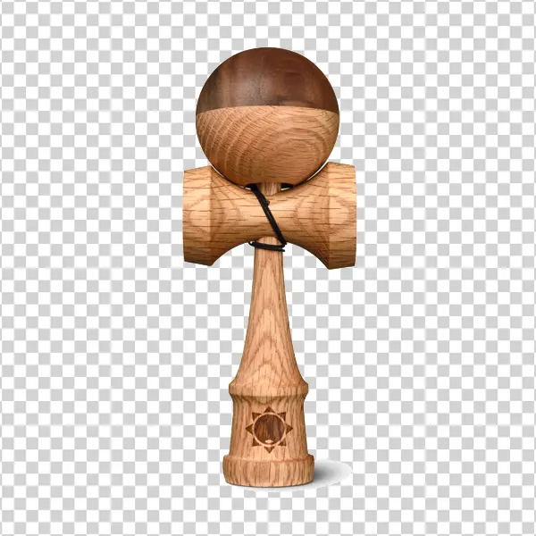 Two-Tone Wooden Kendama PNG Transparent Background