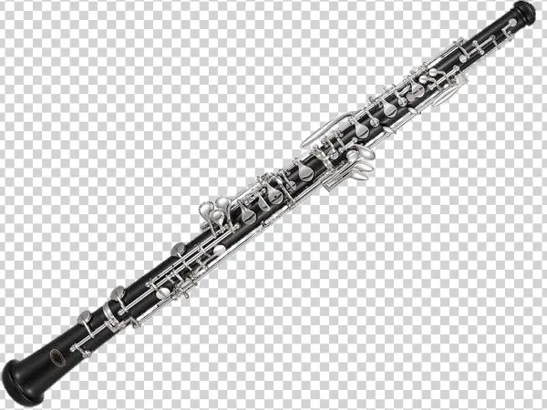 Detailed Oboe Musical Instrument PNG Transparent Background