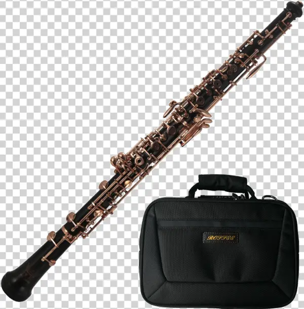 Oboe Musical Instrument with Case PNG Transparent Background
