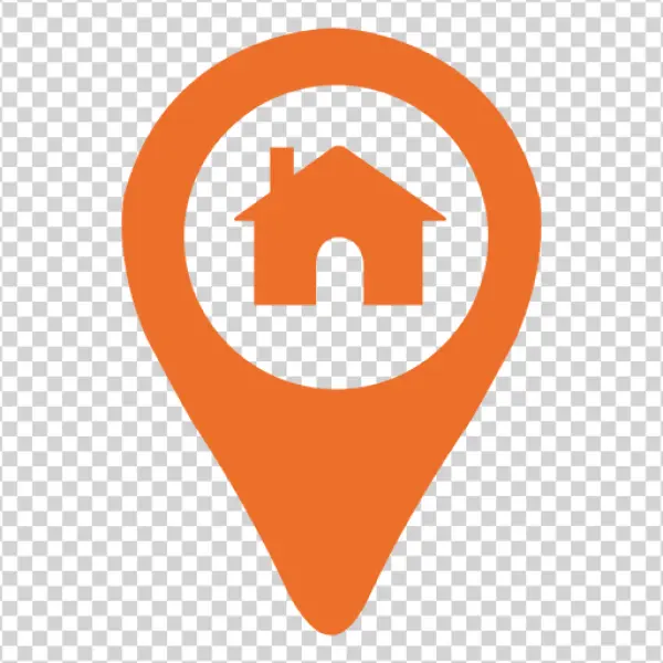 Orange Home Location Pin Icon PNG Transparent