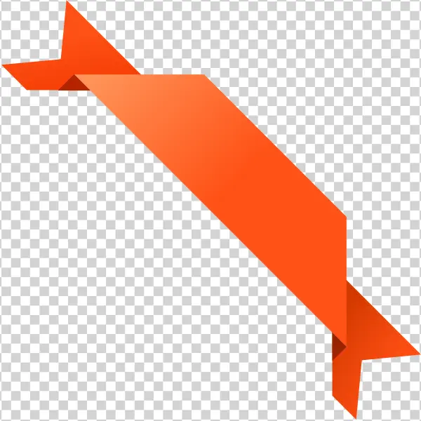 Orange Diagonal Ribbon Banner PNG