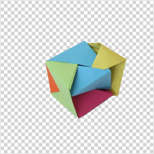 Colorful Modular Origami Object PNG