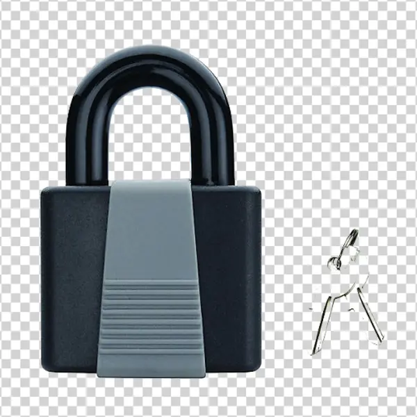Black Padlock with Keys PNG Transparent Background