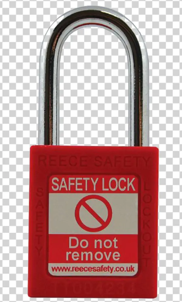 Red Safety Lockout Padlock PNG Transparent Background