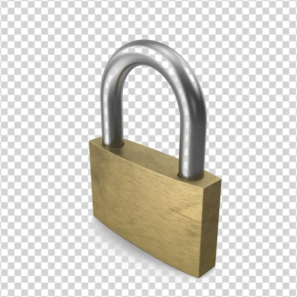 Brass Padlock PNG Transparent Background