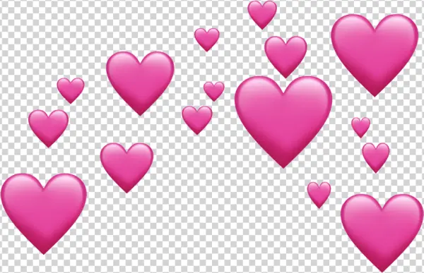 Floating Pink Hearts PNG Transparent Background