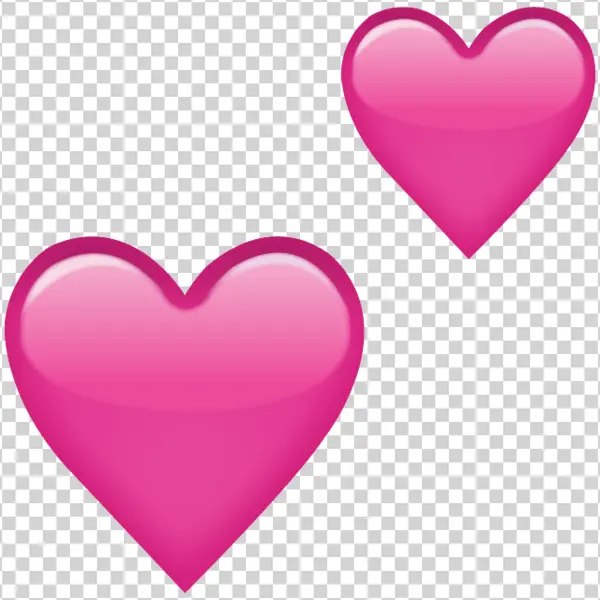 Two Glossy Pink Hearts PNG Transparent Background