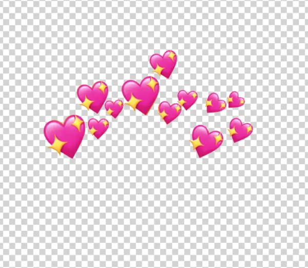 Pink Sparkling Hearts PNG Transparent Background