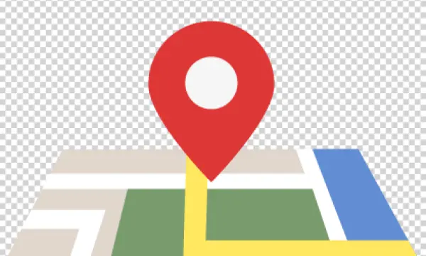 Map with Red Location Pin Icon PNG Transparent