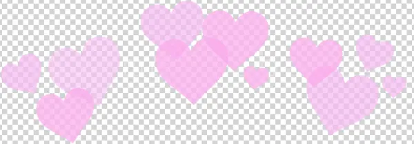 Pink Floating Hearts PNG Transparent