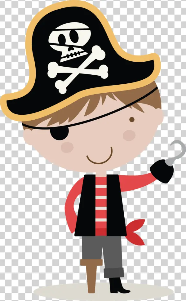 Cute Cartoon Pirate Boy PNG Transparent Background