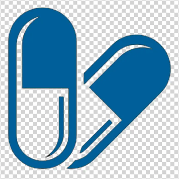 Blue Interlocking Capsules Icon PNG