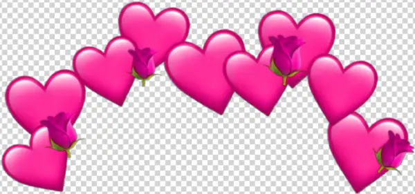 Pink Hearts and Roses Arch PNG Transparent Background