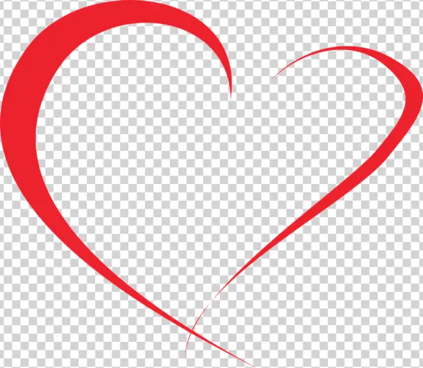 Red Brush Stroke Heart PNG Transparent Background