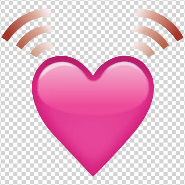 Pink Radiating Heart Emoji PNG Transparent