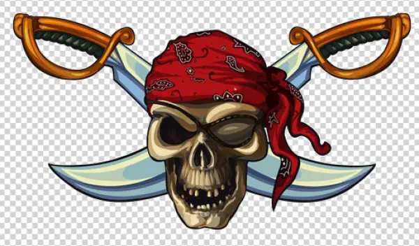 Pirate Skull and Crossed Swords PNG Transparent