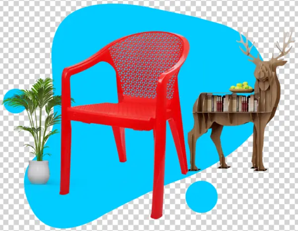 Red Plastic Armchair PNG Transparent Background