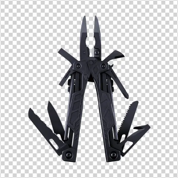 Black Tactical Multi-tool PNG Transparent Background