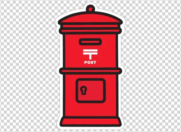 Red Japanese Post Box Icon PNG Transparent Background