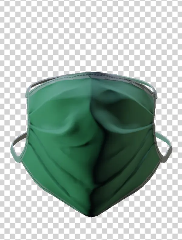 Green Surgical Face Mask PNG Transparent Background