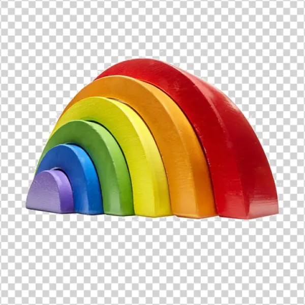 Wooden Rainbow Stacking Toy PNG Transparent