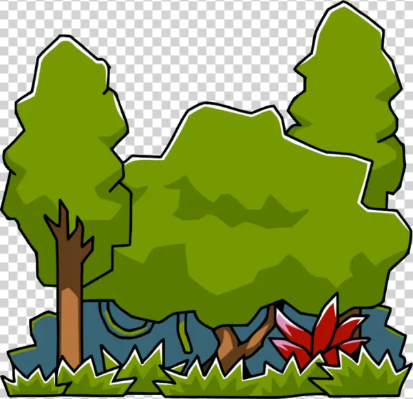 Cartoon Forest Foliage Transparent PNG