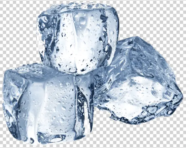 Realistic Ice Cubes with Water Droplets PNG