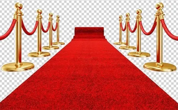Red Carpet with Gold Stanchions PNG Transparent Background