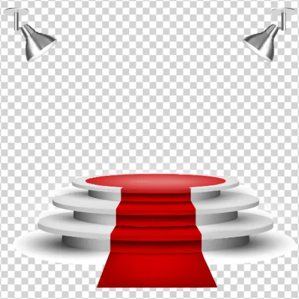 Red Carpet Stage with Spotlights PNG